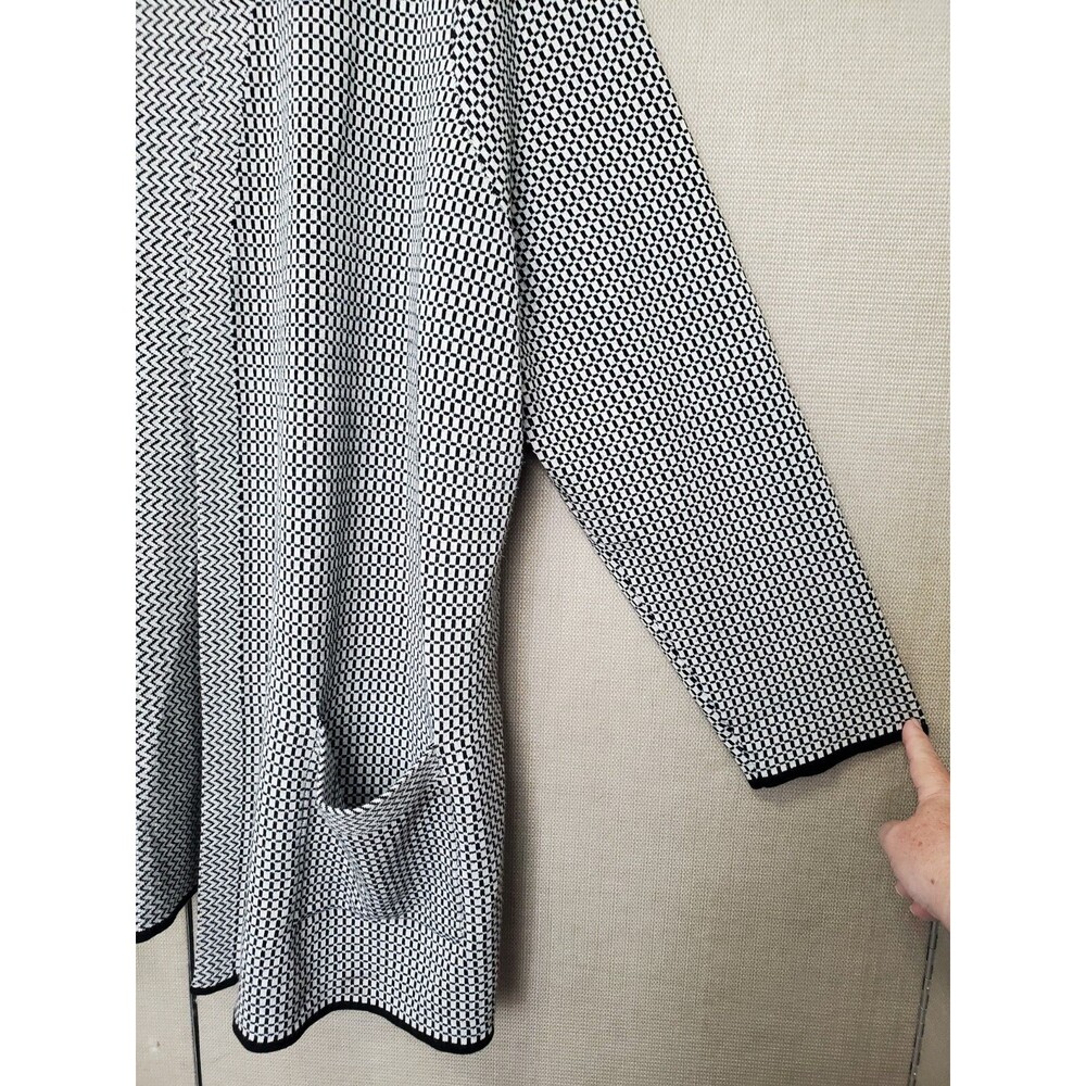 Talbots Plus Mini-Jacquard Open-Front Cardigan w/… - image 2